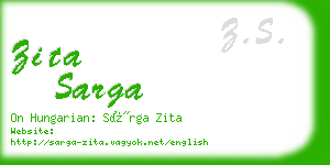 zita sarga business card